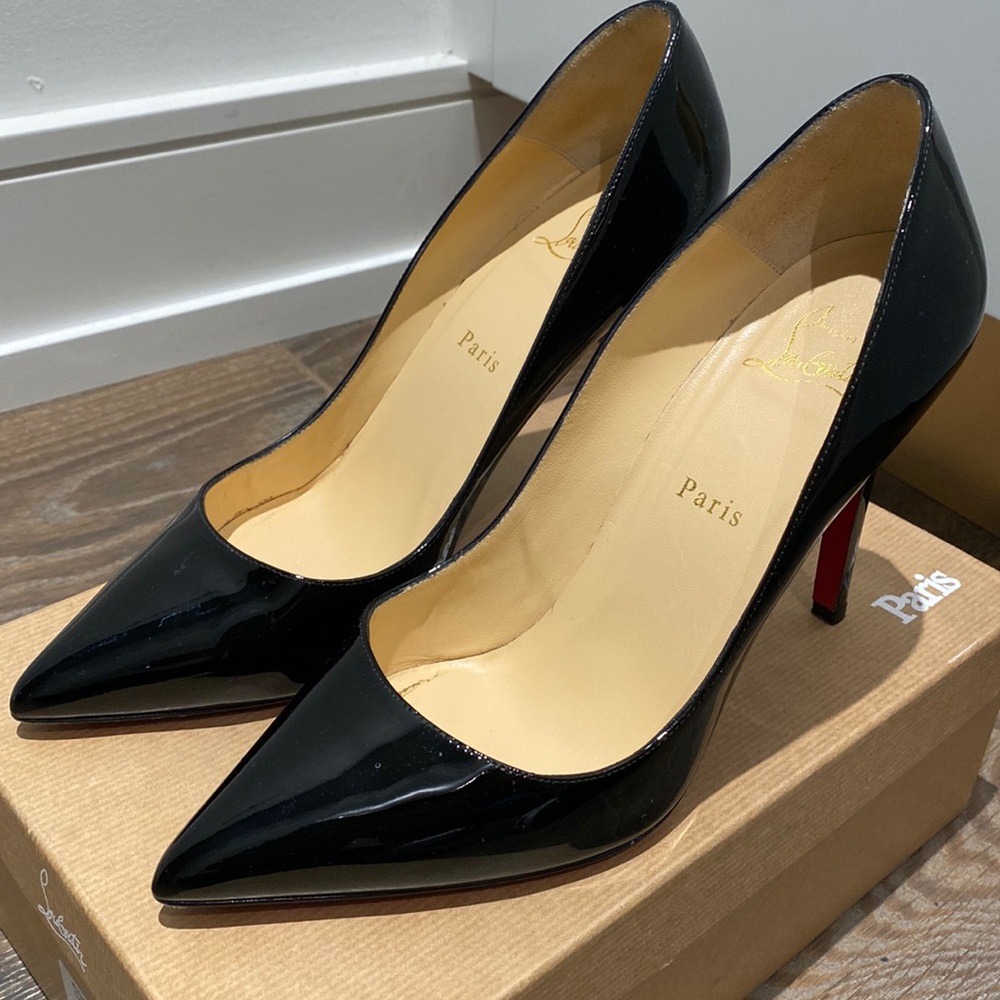 Pigalle Black Patent Louboutins with box! Size 9